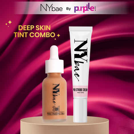 Buy NY Bae Strobe Skin Tint Combo - Deep Skin | Strobe Pink Topaz | Warm Honey Foundation | Skin Tint | Glowy Korean Skin | Deep Skin Tone | Everyday Makeup Kit 12 gm - Purplle