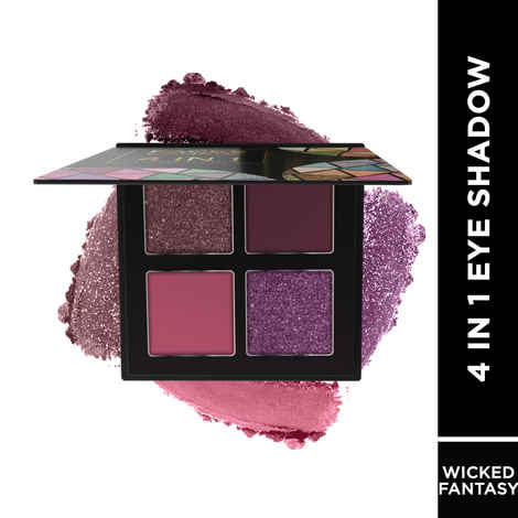 FACES CANADA 4 IN 1 Quad Eyeshadow Palette - Wicked Fantasy 03, 4.8 gm | Shimmer & Matte Shades | Satin Matte Finish Eye Shadow Quartet | Intense Pigment | Long Lasting | Vitamin E Enriched | Vegan