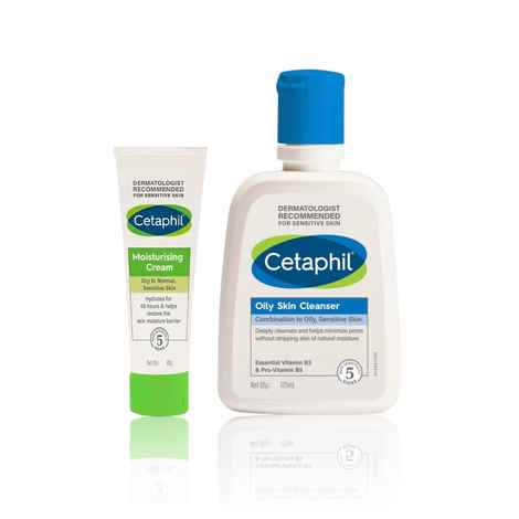 Buy Cetaphil Oil Skin Cleansing & Moisturizing Combo [Cetaphil Cleanser For Oily Skin (125 ml) + Cetaphil Moisturising Cream (80 gm)] - Purplle