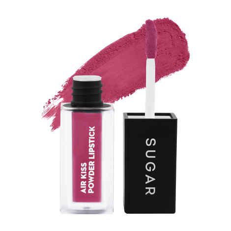 SUGAR Cosmetics Air Kiss Powder Lipstick - 02 Candyfloss - Super Pigmented, Transferproof, Water-resistant & Matte Finish - 2 gm