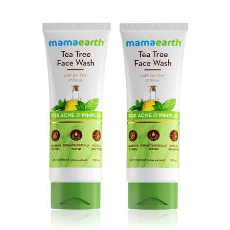 Buy Mamaearth Clear Skin Twin Pack: Tea Tree Face Wash (100 ml + 100 ml) - Purplle