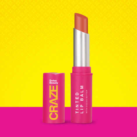 Buy Swiss Beauty CRAZE Tinted Weightless Lip Balm | Sheer Coverage | Hydrating | With Cocoa Butter 05 Fresh Orange - 2.3 gm - Purplle