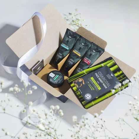 Buy Bombay Shaving Company Charcoal Facial starter Kit With Seetmask | Charcoal De-Tan & Detox Kit | Charcoal Face Wash, Charcoal Scrub, Charcoal Peel-Off Mask, Charcoal Face Pack, Charcoal Sheet Face Mask | Skin Care for Men 205 gm - Purplle