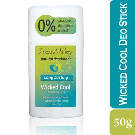 Indus Valley Paraben Free Natural Wicked Cool Deodorant Stick - For Boys & Girls Deodorant Stick - For Men & Women (50 gm)