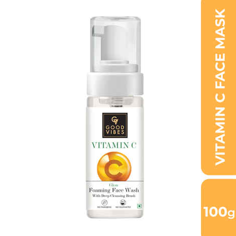 Buy Good Vibes Vitamin C Glow Foaming Facewash | Moisturizing, Pore Minimizing | No Parabens, No Sulphates, No Mineral Oil, No Animal Testing (150 ml) - Purplle