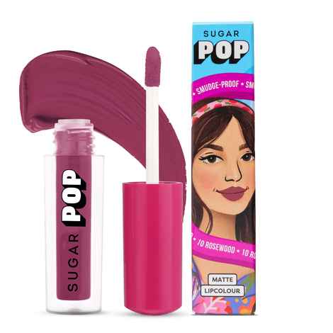 Buy SUGAR POP Matte Lipcolour 10 Rosewood - 1.6 ml - Richly Pigmented | Super Matte | Lasts 8+ hours | Non-Drying - Purplle