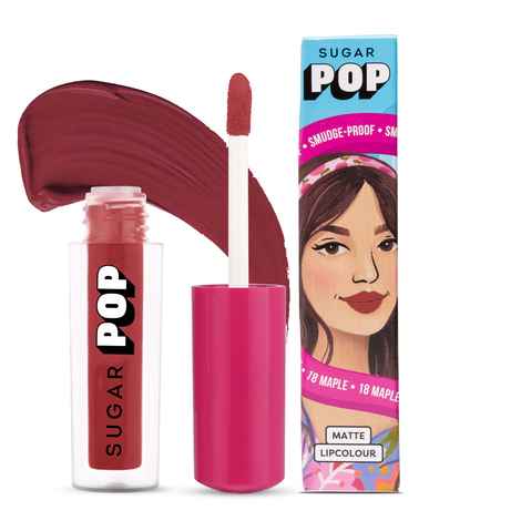 Buy SUGAR POP Matte Lipcolour 18 Maple - 1.6 ml - Richly Pigmented | Super Matte | Lasts 8+ hours | Non-Drying - Purplle