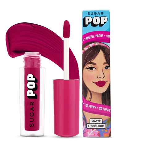 Buy SUGAR POP Matte Lipcolour 20 Poppy - 1.6 ml - Richly Pigmented | Super Matte | Lasts 8+ hours | Non-Drying - Purplle