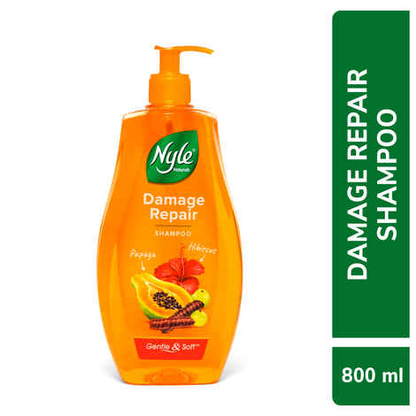 Buy Nyle Naturals Damage Repair Shampoo, With Goodness Of Shikakai And Hibiscus, 800 ML - Purplle