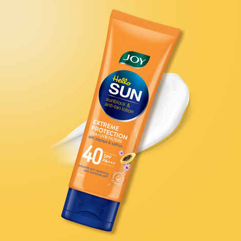 Buy Joy Hello Sun Extreme Protection Sunscreen SPF 40 (50 ml) | 97% Sun Protection, Prevents Skin Darkening | Lightweight, Water Resistant | No White Cast | For All Skin Types - Purplle