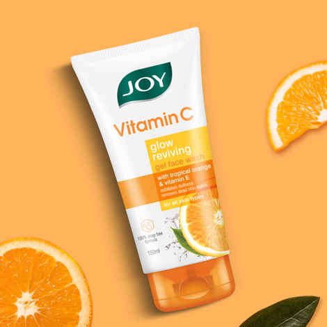 Joy Skin Brightening Vitamin C Face Wash For Oily Skin - Fades Dark Spots & Repairs Skin Barrier (150 ml) | Gel Based Cleanser Enriched with Vitamin C & EAnd Panthenol