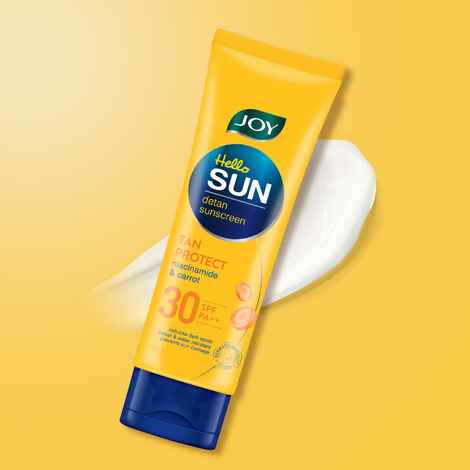 Buy Joy Hello Sun Broad Spectrum Sunscreen SPF 30 (120 ml) | UVA +UVB Protection | Lightweight, Non-sticky & Zero White Cast | For All Skin Types - Purplle
