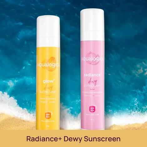 Buy Aqualogica Radiance+ Dewy Sunscreen with Watermelon & Niacinamide 50 gm + Glow+ Dewy Sunscreen with Papaya & Vitamin C - SPF 50 PA++++ for UVA/B protection 50 gm - Purplle