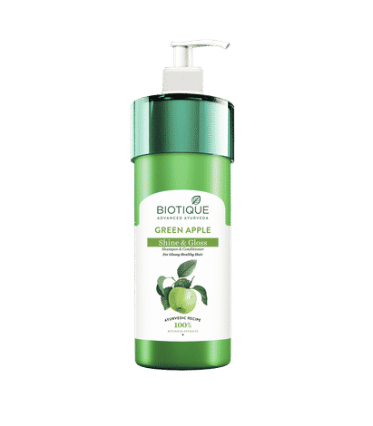 Buy Biotique Green Apple Shine & Gloss Shampoo & Conditioner 800Ml - Purplle