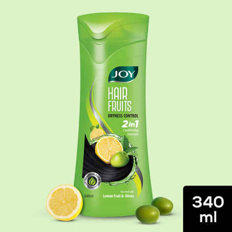 Buy Joy Hair Fruits Hair Dryness Control Conditioning Shampoo Enriched with Lemon & Olives 340 ml - Purplle