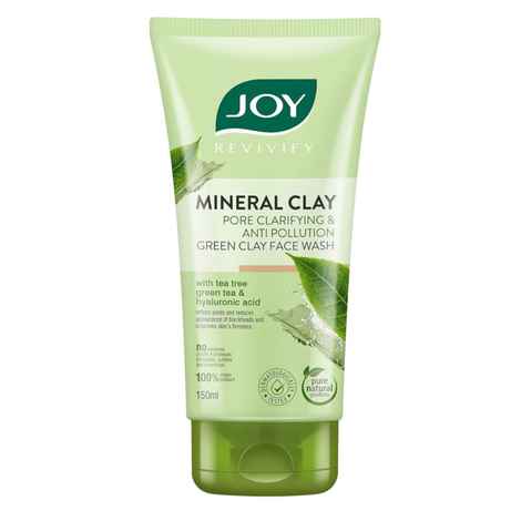 Buy Joy Revivify Mineral Clay Pore Clarifying and Anti-Pollution Green Clay Face wash | With Tea Tree, Green Tea and Hyaluronic Acid | Reduces Blackheads, Firms Skin| 100% Vegan | No Parabens, | 150 ml - Purplle