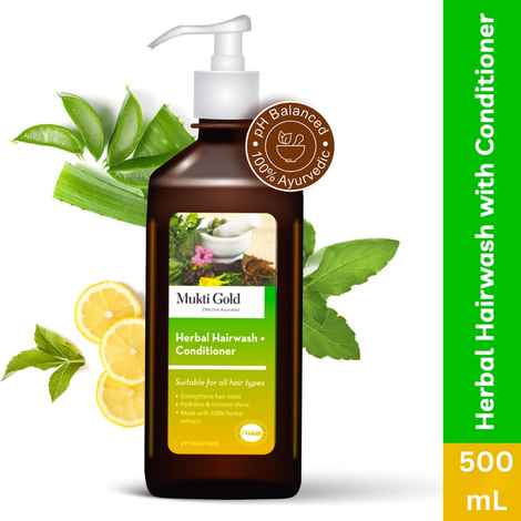 Buy Axiom Mukti Gold Herbal Hairwash with conditioner 500 ml 500 g - Purplle