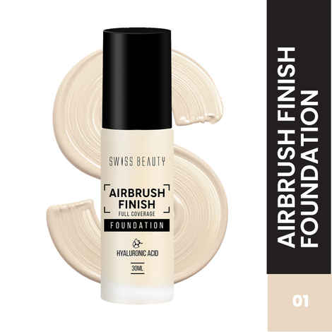 Swiss Beauty Airbrush Finish Full Coverage Foundation Shell White (30 ml)