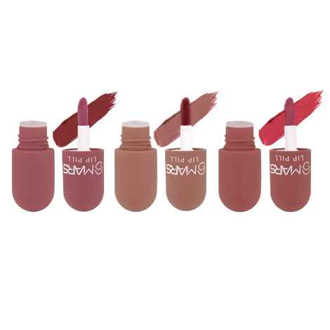 Buy MARS Mini Lip Pill High Pigmented Matte Lipstick Set of 3 | Transfer Proof & Smudge Proof | Travel Friendly (3.1 gm*3) (02-Romantic-Nude) - Purplle