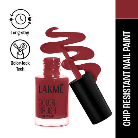 Lakme True Wear Color Crush Nail Polish, Long Lasting & Vibrant Nail Paint, 25, 6 ml