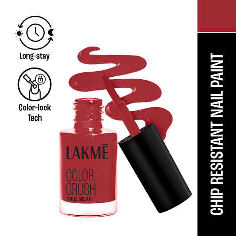 Buy Lakme True Wear Color Crush Nail Polish, Long Lasting & Vibrant Nail Paint, 401, 6 ml - Purplle