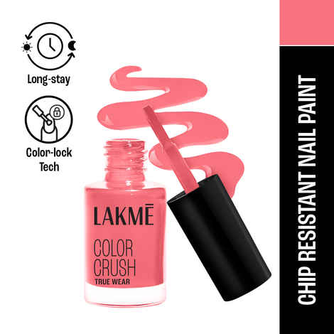 Lakme True Wear Color Crush Nail Polish, Long Lasting & Vibrant Nail Paint, 504, 6ml