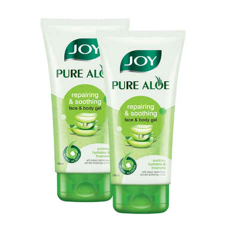 Buy Joy Pure Aloe Repairing & Soothing Aloe Vera Gel for Face & Body (2X150 ml) - Purplle