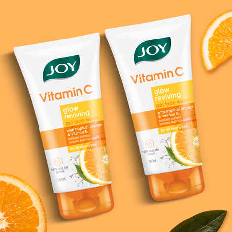 Buy Joy Skin Brightening Vitamin C Face Wash For Oily Skin - Fades Dark Spots & Repairs Skin Barrier (150 ml x 2) | Gel Based Cleanser Enriched with Vitamin C & EAnd Panthenol - Purplle