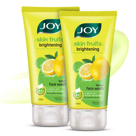 Buy Joy Skin Brightening Lemon Face Wash For Oily Skin (150 ml x 2) | Reduces Dark Spots, Removes Excess Oil & Dirt | Enriched with Natural Exfoliating Agents & Vitamin C - Purplle