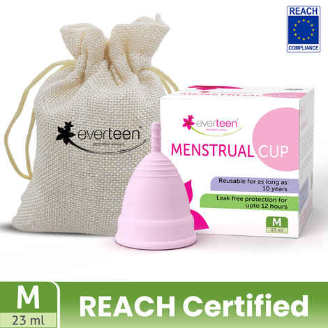 Buy everteen Medium Reusable Menstrual Cup with No Leakage and Odor Rash Free (23ml) - Purplle