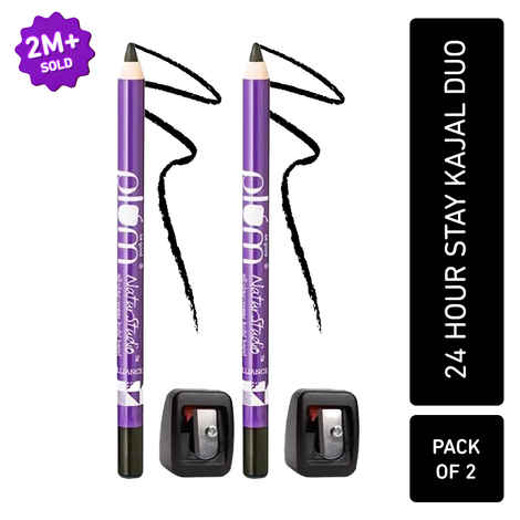 Buy Plum Natur Studio All-Day-Wear Kohl Kajal - Black Brilliance (Pack Of 2) - Purplle
