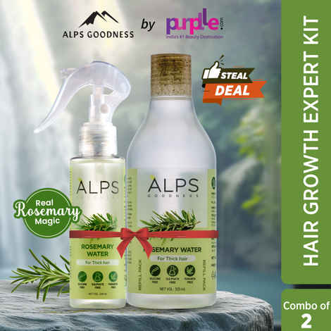 Alps Goodness Hair Growth Expert Kit (Pack of 2) with Rosemary Water Spray (100 ml) & Rosemary Water Refill (305 ml) | Hair Regrowth | Viral Rinse | Mess Free Spray