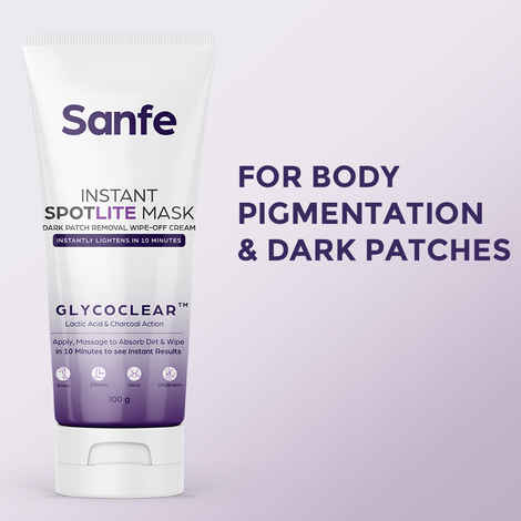 Sanfe Instant Spotlite Mask | Lightens Dark Patches in 10 Minutes | Exfoliates Dirt & Dead Skin in Minutes | Instant Results Guaranteed| 100 gm