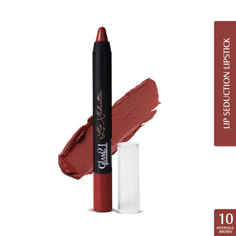 Buy Glam 21 Lip Seduction Non- Transfer Crayon Lipstick| Lightweight & Longlasting|Creamy Matte Formula - 3.6gm|Mystique Brown|10 - Purplle