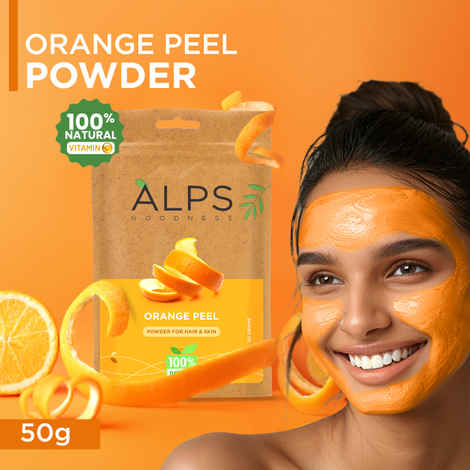 Buy Alps Goodness Powder - Orange Peel (50 g) | 100% Natural Powder | No Chemicals, No Preservatives, No Pesticides | Can be used for Hair Mask and Face Mask | Nourishes hair follicles | Glow Face Pack | Orange Peel Face Pack - Purplle