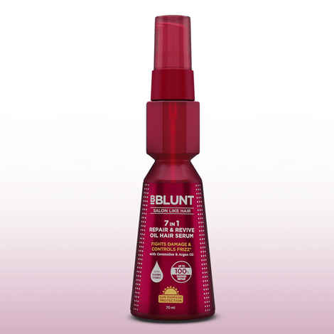 Bblunt 7 in 1 Repair & Revive Oil Hair Serum for Upto 100% Damage Repair - 70 ml Addresses 7 Signs of Hair Damage | Enriched with Ceramides & Argan Oil