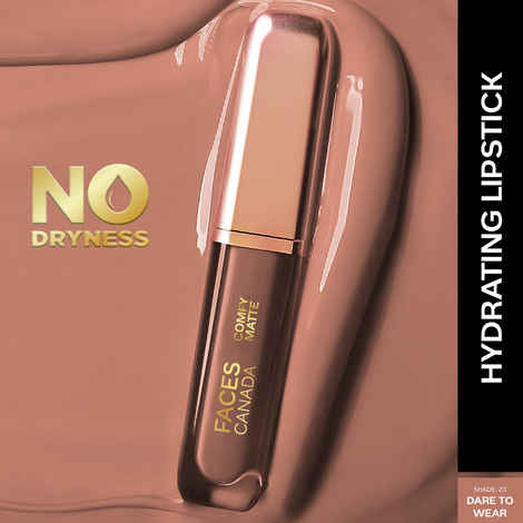 Buy FACES CANADA Comfy Matte Liquid Lipstick - Dare To Wear, 3 ml | Comfortable 10HR Longstay | Intense Matte Color | Almond Oil & Vitamin E Infused | Super Smooth | No Dryness | No Alcohol - Purplle