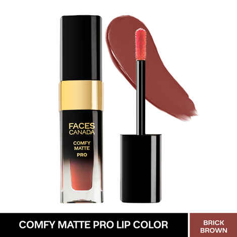 Buy FACES CANADA Comfy Matte Pro Liquid Lipstick - Brick Brown 08, 5.5 ml | 10HR Longstay | Intense Color | Macadamia Oil & Olive Butter Infused | Lightweight Super Smooth | No Dryness | No Alcohol - Purplle