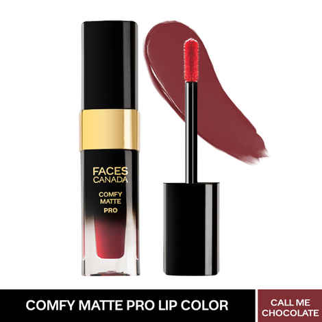 Buy FACES CANADA Comfy Matte Pro Liquid Lipstick - Call Me Chocolate 07, 5.5 ml | 10HR Longstay | Intense Color | Macadamia Oil & Olive Butter Infused | Lightweight Super Smooth | No Dryness | No Alcohol - Purplle