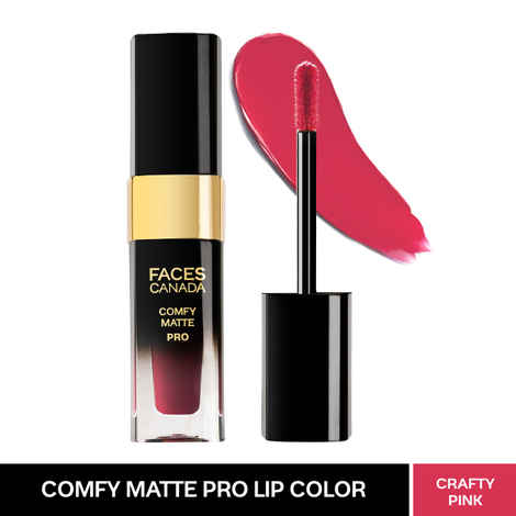Buy FACES CANADA Comfy Matte Pro Liquid Lipstick - Crafty Pink 05, 5.5 ml | 10HR Longstay | Intense Color | Macadamia Oil & Olive Butter Infused | Lightweight Super Smooth | No Dryness | No Alcohol - Purplle