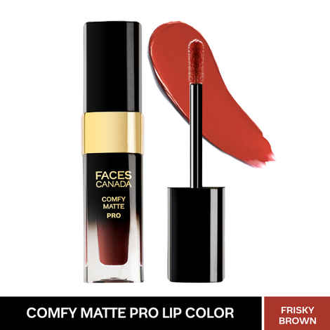 Buy FACES CANADA Comfy Matte Pro Liquid Lipstick - Frisky Brown 13, 5.5 ml | 10HR Longstay | Intense Color | Macadamia Oil & Olive Butter Infused | Lightweight Super Smooth | No Dryness | No Alcohol - Purplle