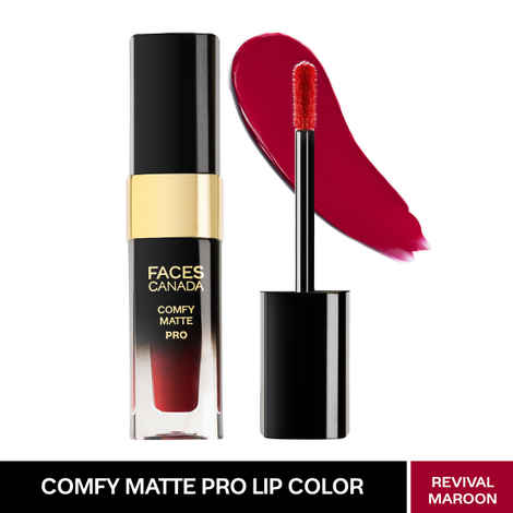 Buy FACES CANADA Comfy Matte Pro Liquid Lipstick - Revival Maroon 14, 5.5 ml | 10HR Longstay | Intense Color | Macadamia Oil & Olive Butter Infused | Lightweight Super Smooth | No Dryness | No Alcohol - Purplle