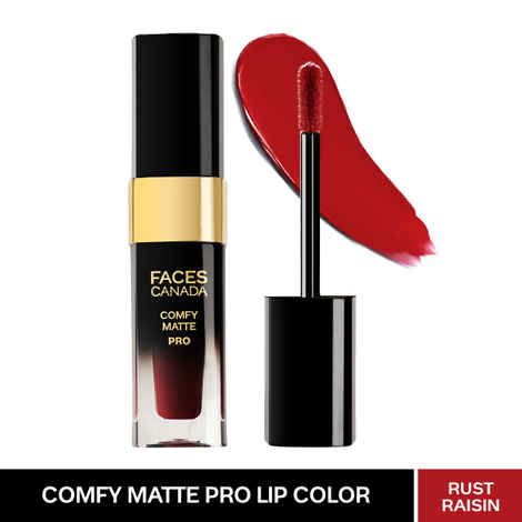 Buy FACES CANADA Comfy Matte Pro Liquid Lipstick - Rust Raisin 02, 5.5 ml | 10HR Longstay | Intense Color | Macadamia Oil & Olive Butter Infused | Lightweight Super Smooth | No Dryness | No Alcohol - Purplle