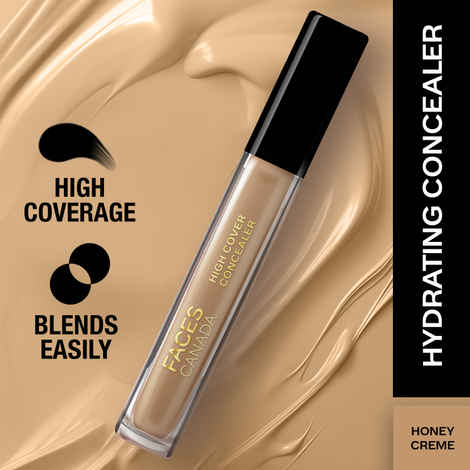 Buy FACES CANADA High Cover Concealer - Honey Creme 02, 4 ml | Natural Finish Liquid Concealer | Blends Easily | Covers Spots, Blemishes & Dark Circles | Shea Butter & Vitamin E - Purplle