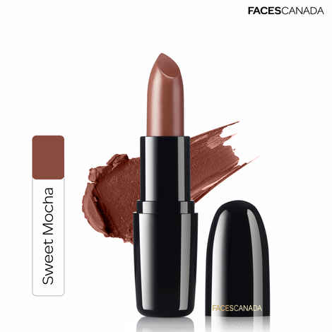 Buy Faces Canada Weightless Creme Lipstick |Jojoba and Almond Oil enriched | Highly pigmented | Smooth One Stroke Color | Sweet Mocha 4 gm - Purplle