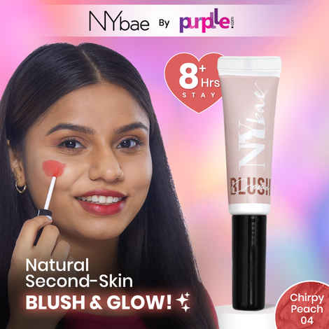 Buy NY Bae Creme Blush - Chirpy Peach 04 (10 gm) | Dewy Peach Blush | Lip & Cheek Tint | Liquid Blush | Intense Pi gment | Korean Glow - Purplle