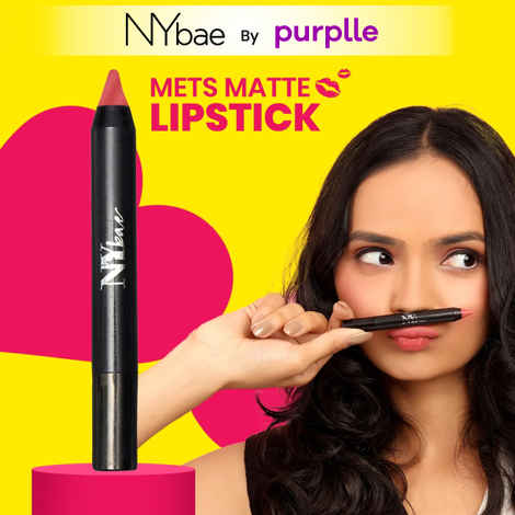 Buy NY Bae Mets Matte Lip Crayon | Creamy Matte Finish | Moisurizing | Satin Texture | Multipurpose Lipstick | Lip & Cheek Crayon | Bad Guy's Choice 4 (2.8 gm) - Purplle