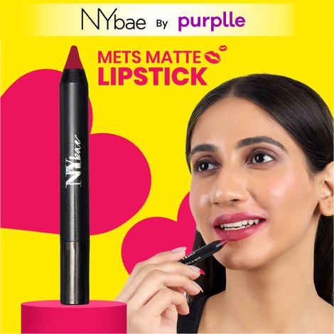 Buy NY Bae Mets Matte Lip Crayon | Creamy Matte Finish |A  Moisurizing | Satin Texture | Multipurpose Lipstick | Lip & Cheek Crayon | Purple Lipstick | Plum Passion 43 (2.8 gm) - Purplle
