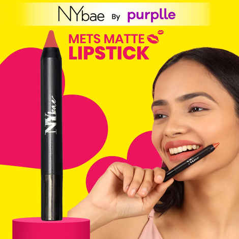 Buy NY Bae Mets Matte Lip Crayon | Satin Texture | Nude Brown | Enriched with Vitamin E - The Emergency Hacker 13 (2.8 gm) - Purplle