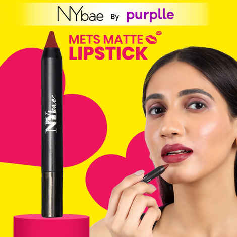 Buy NY Bae Mets Matte Lip Crayon - Worthwine 44 (2.8 gm) | Creamy Matte Finish |A  Moisturizing | SPF Protection - Purplle